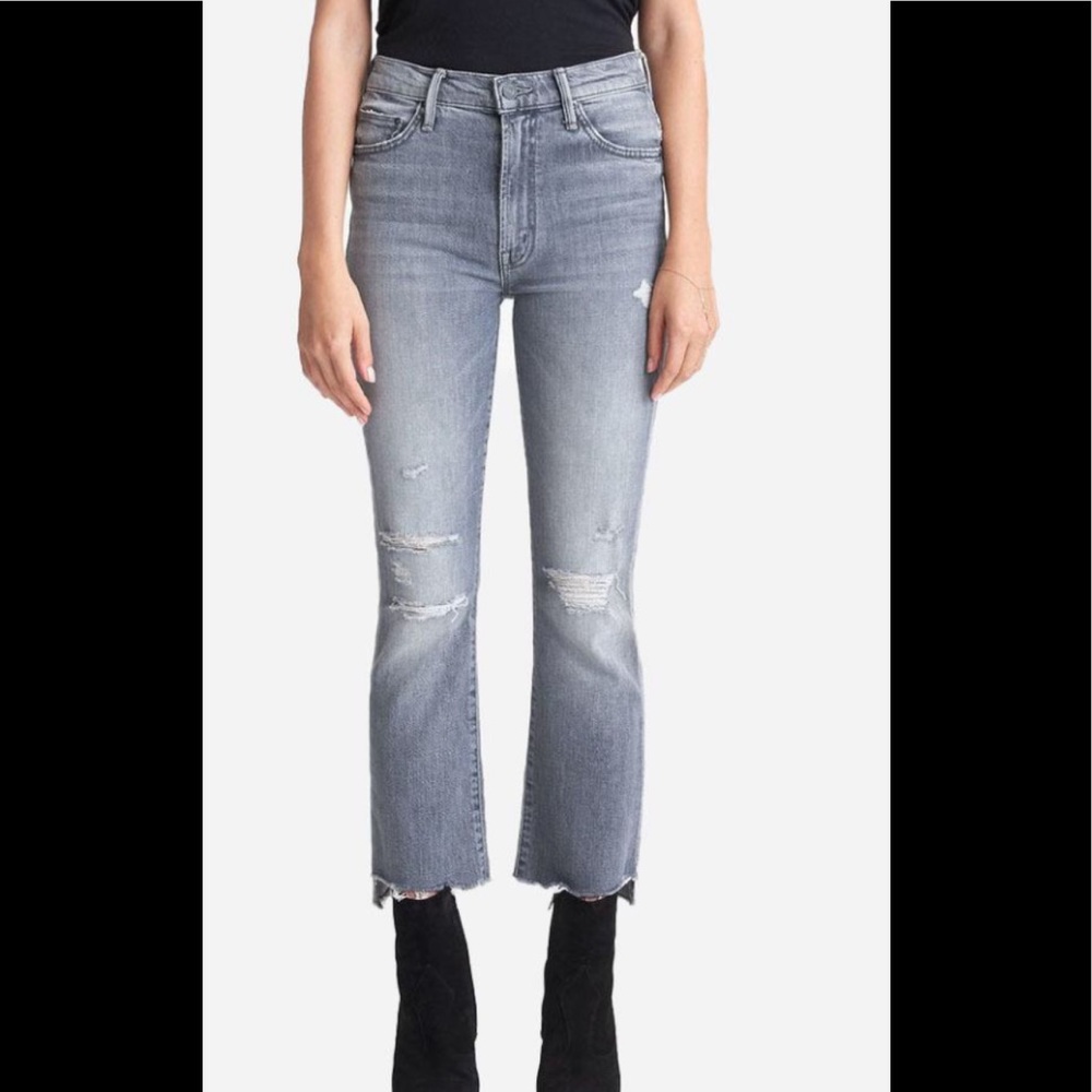 Mother the insider crop step fray size 26